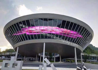 Reklamcılık IP65 Yapısı 500 mm x 500 mm Modül Boyutu ile Şeffaf LED Ekran Paneli